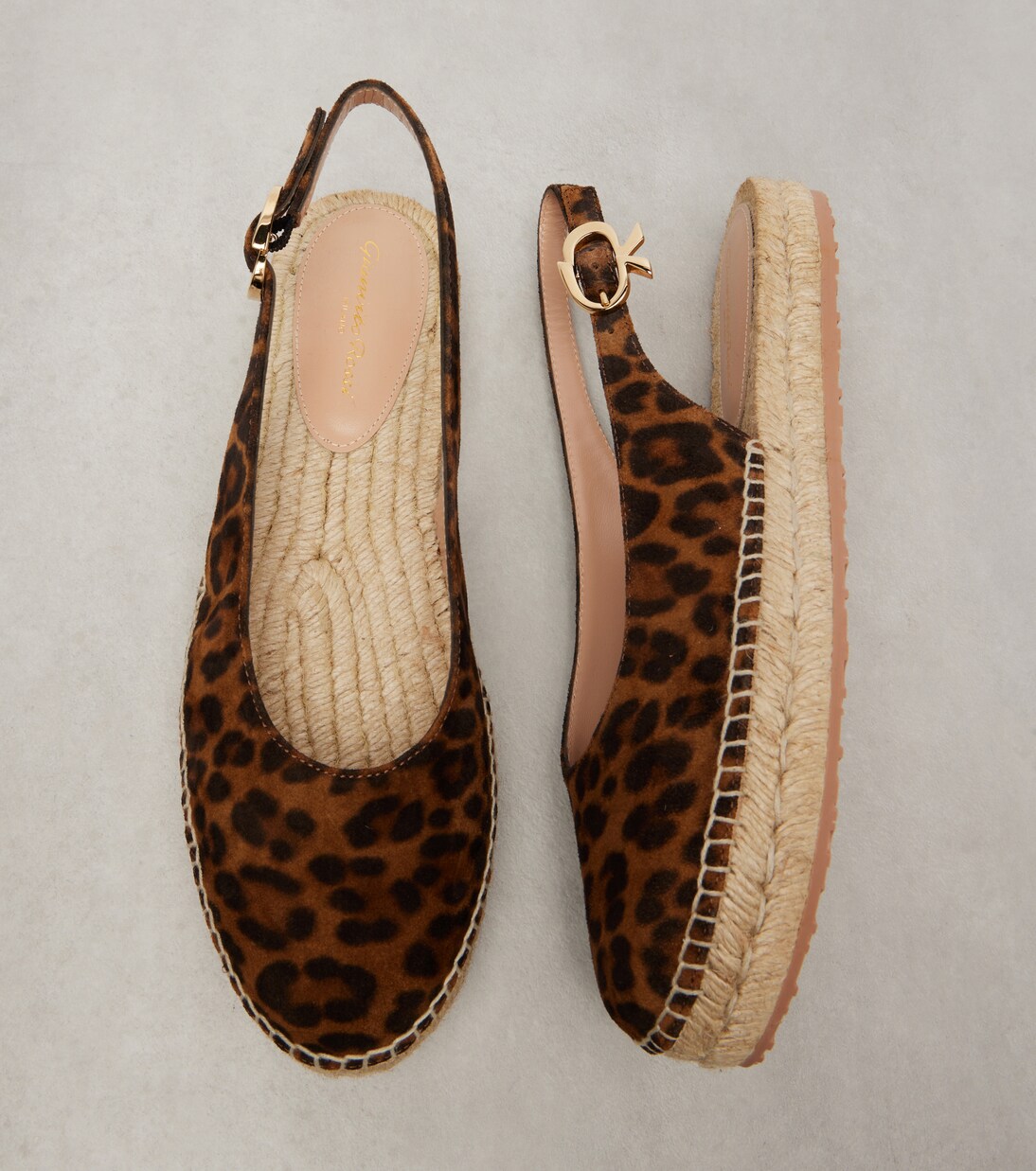 Paz绒面革露跟草编鞋 | Gianvito Rossi