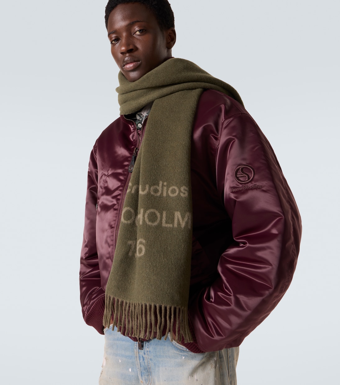 Logo wool jacquard scarf | Acne Studios