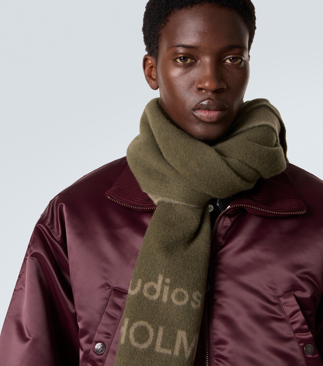 Logo wool jacquard scarf | Acne Studios