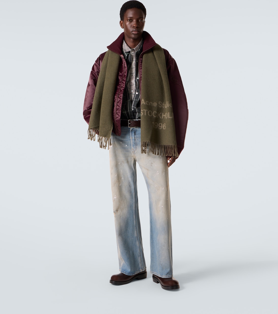 Logo wool jacquard scarf | Acne Studios