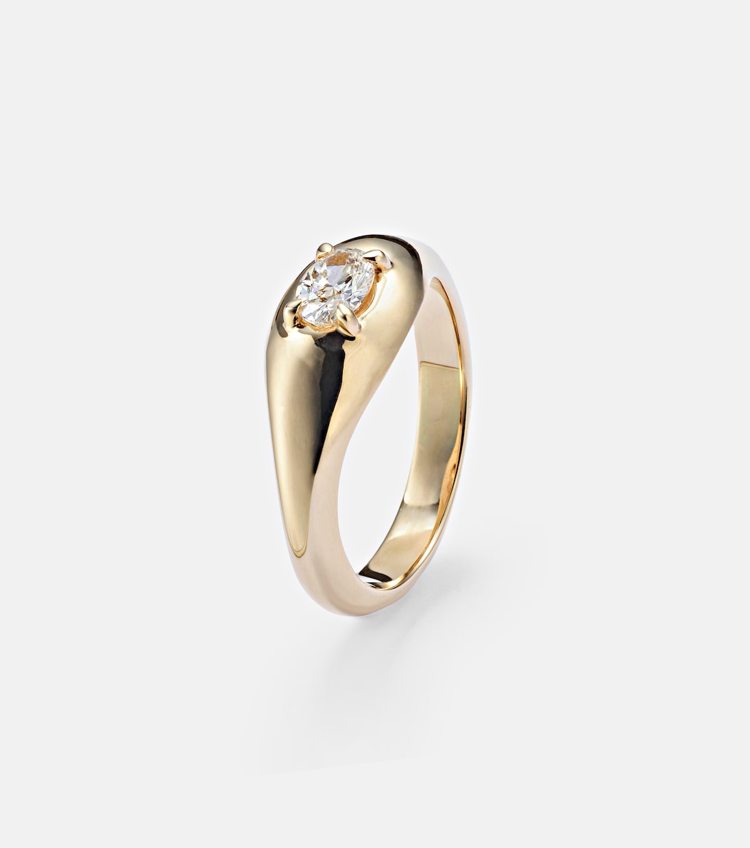 Pinky Ring Essential aus 14kt Gelbgold (585/1000) mit Diamant | Stone and Strand