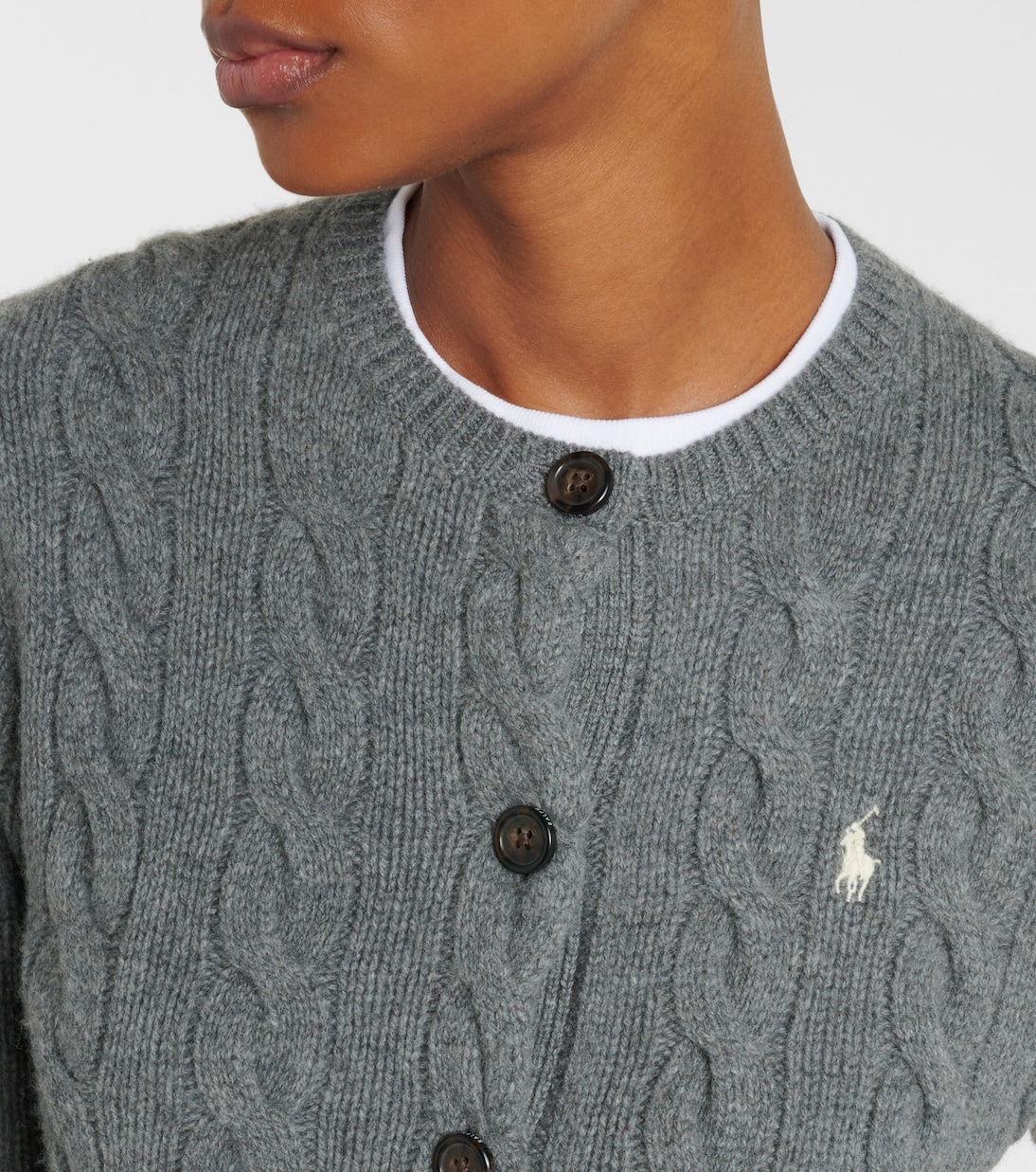 Cable-knit wool and cashmere cardigan | Polo Ralph Lauren