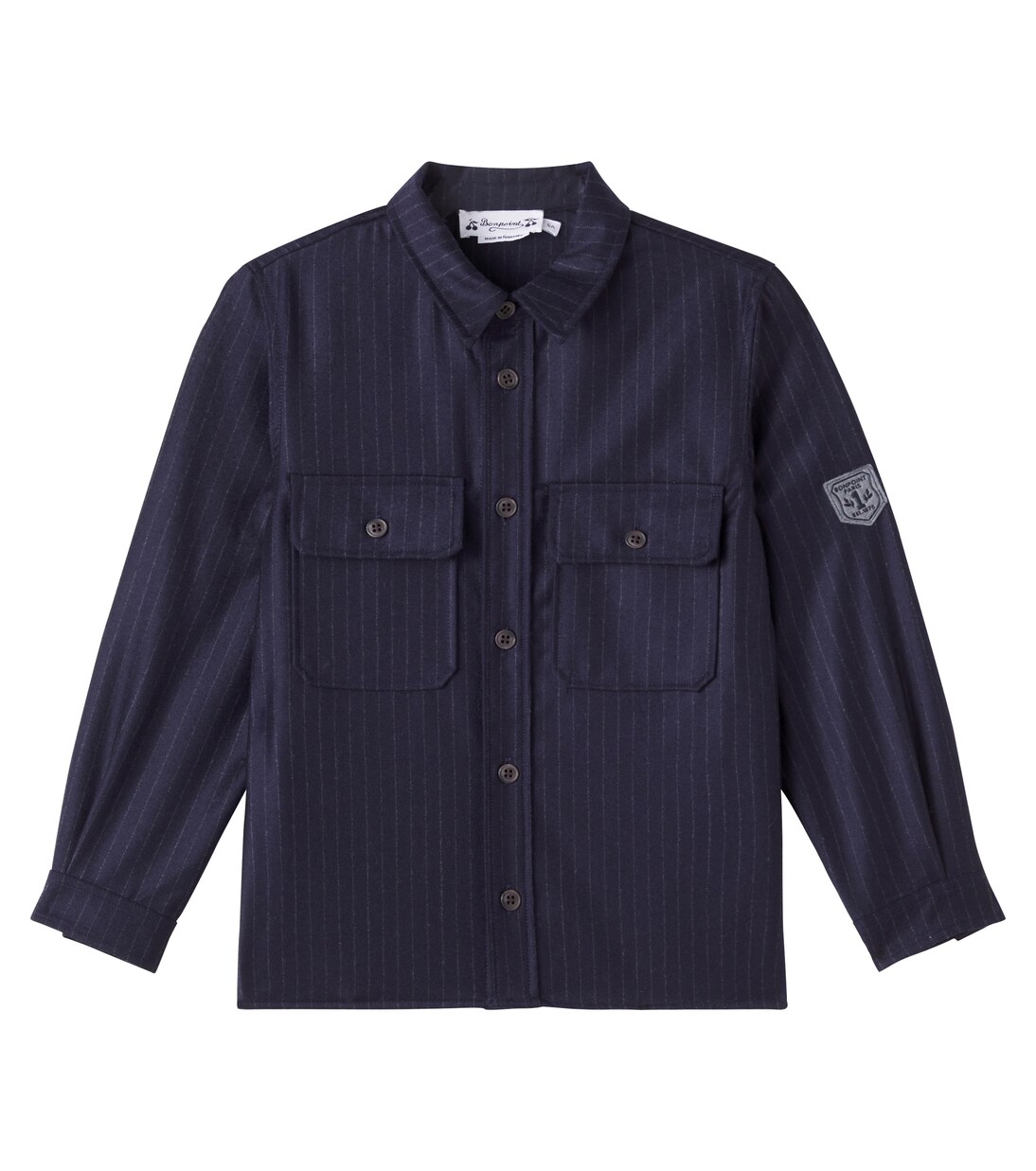 Gustave pinstripe wool overshirt  | Bonpoint