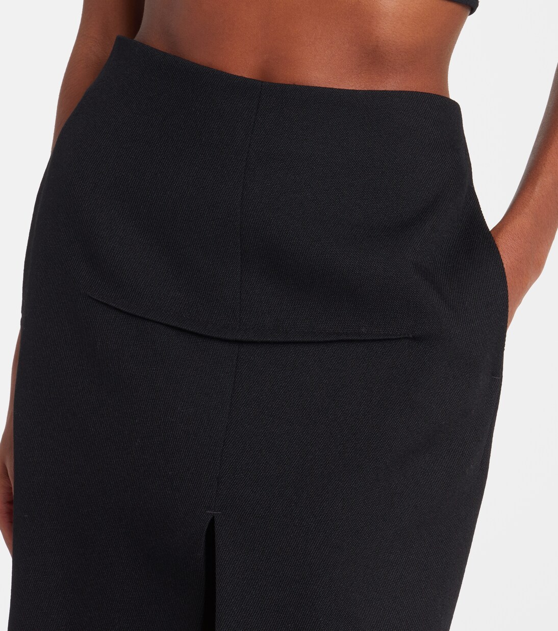 High-rise virgin wool maxi skirt | Rick Owens