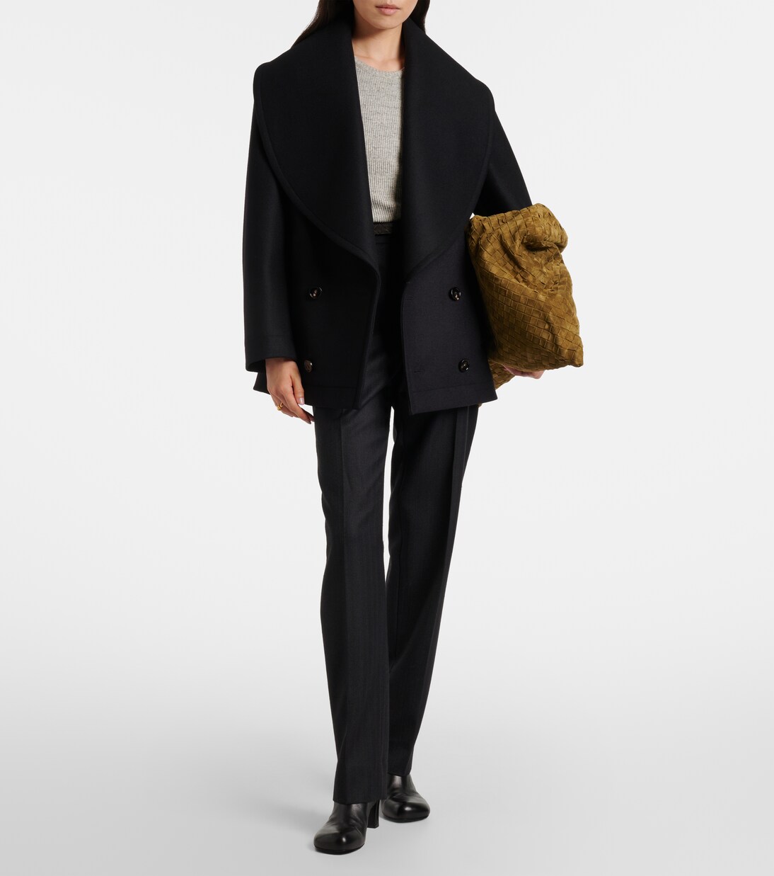 Double-breasted wool coat | Bottega Veneta