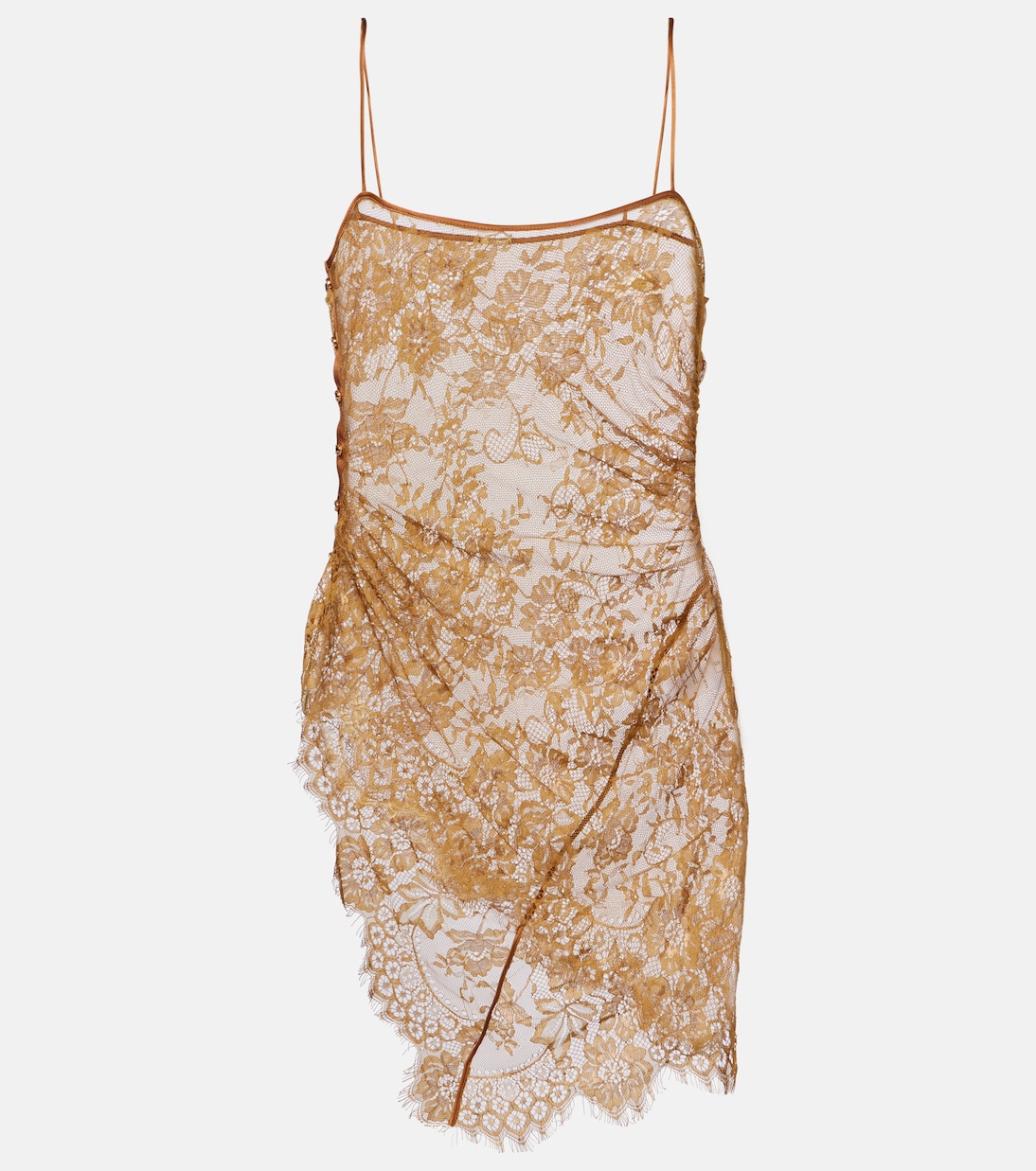Silk-trimmed lace top | Jacques Wei