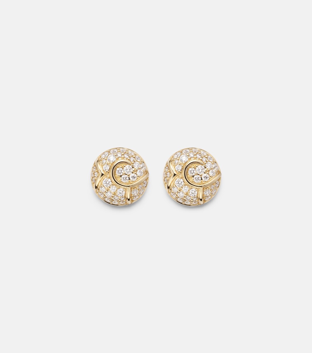 Boucles d'oreilles Onda Boule en or 18 ct et diamants | Marina B