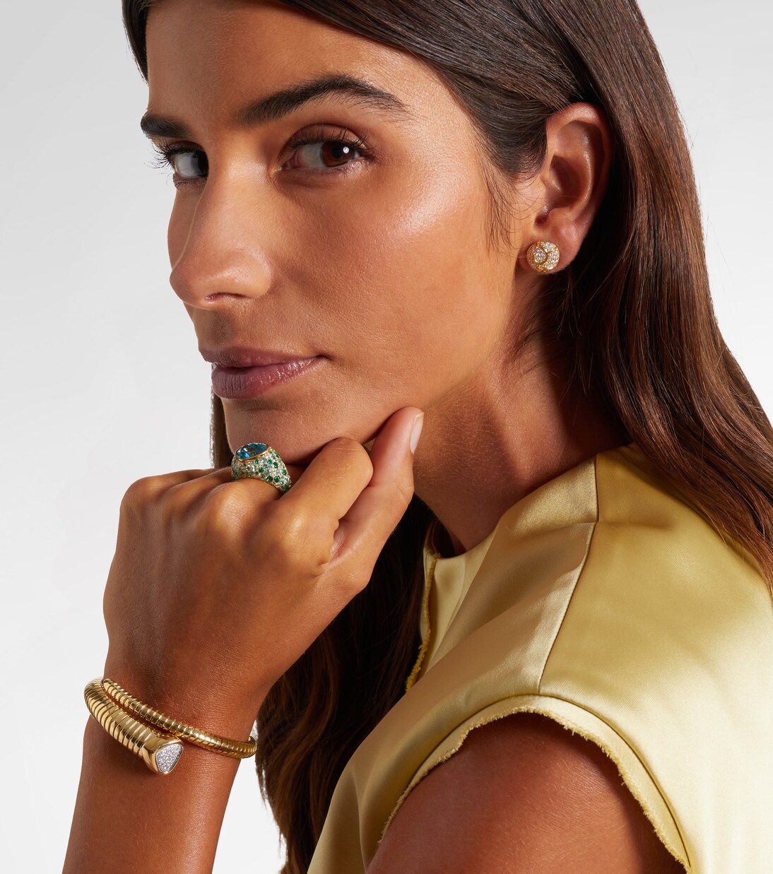 Boucles d'oreilles Onda Boule en or 18 ct et diamants | Marina B