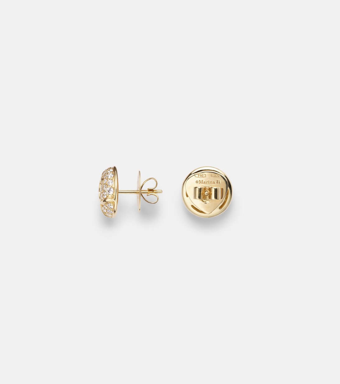Boucles d'oreilles Onda Boule en or 18 ct et diamants | Marina B