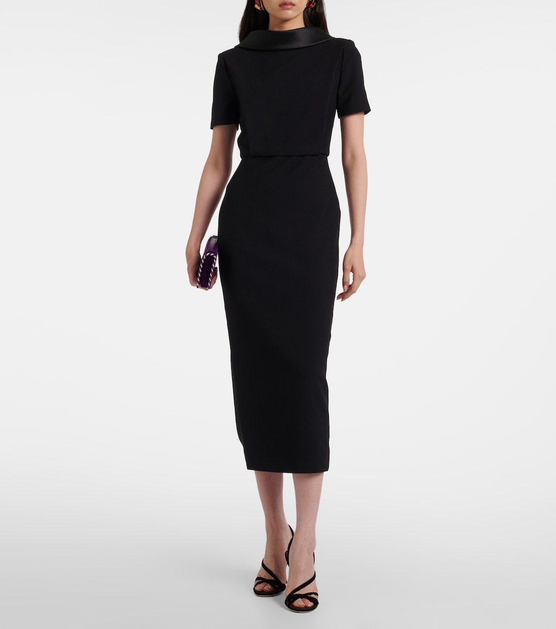 Robe midi Vander en crêpe de satin | Roland Mouret