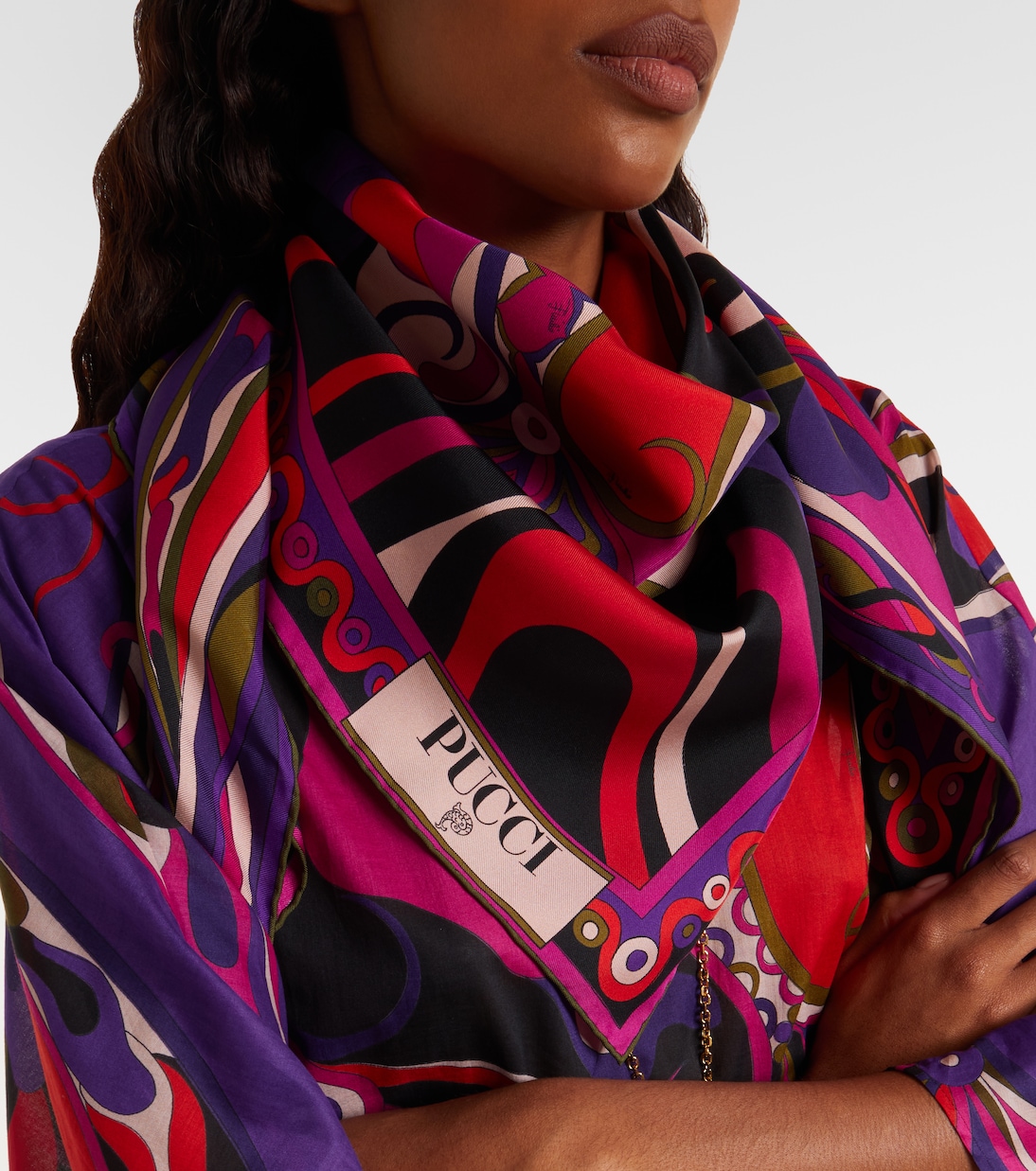 Marmo and Orchidee silk twill scarf | Pucci