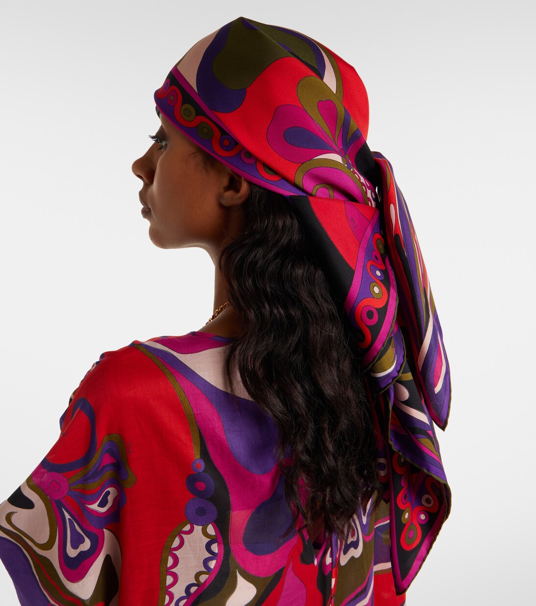 Marmo and Orchidee silk twill scarf | Pucci