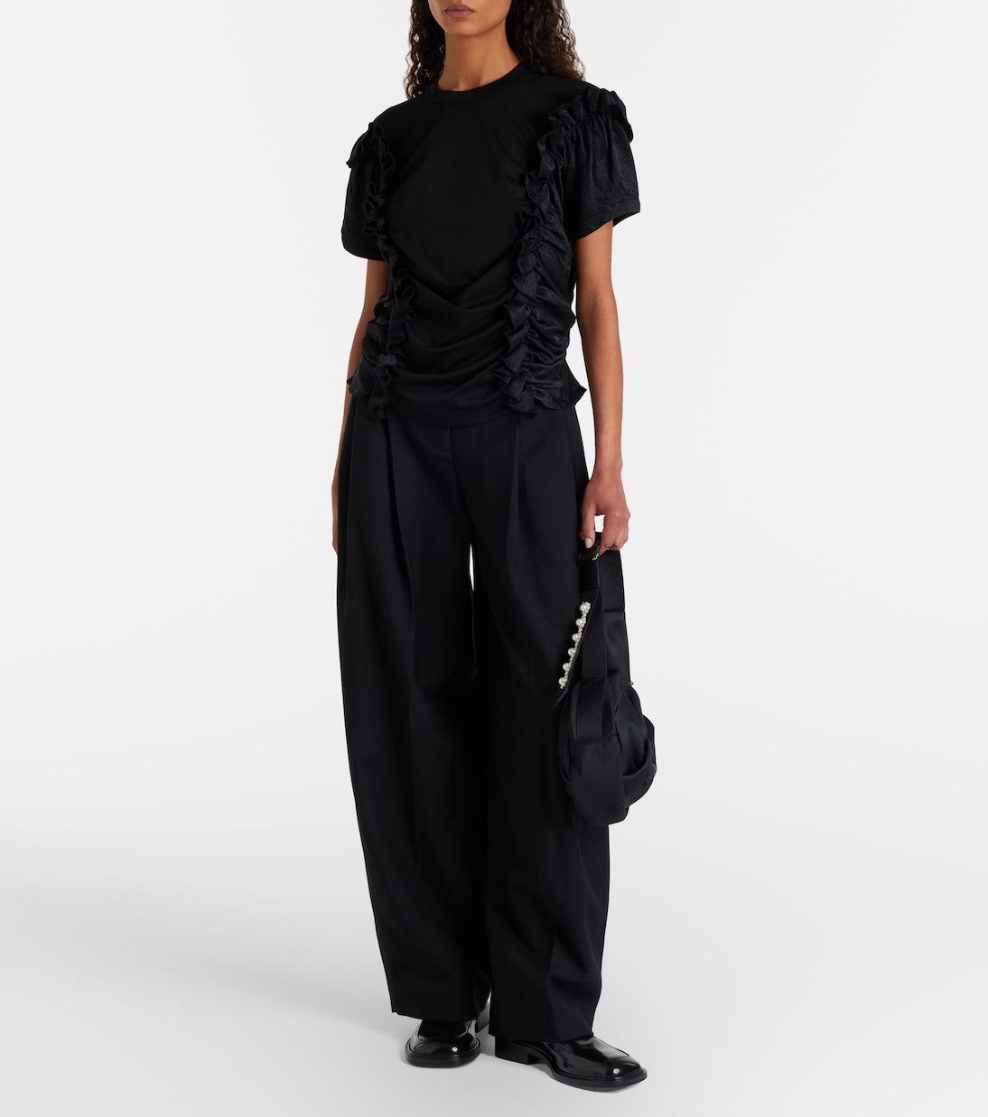 Ruffled cotton top | Noir Kei Ninomiya