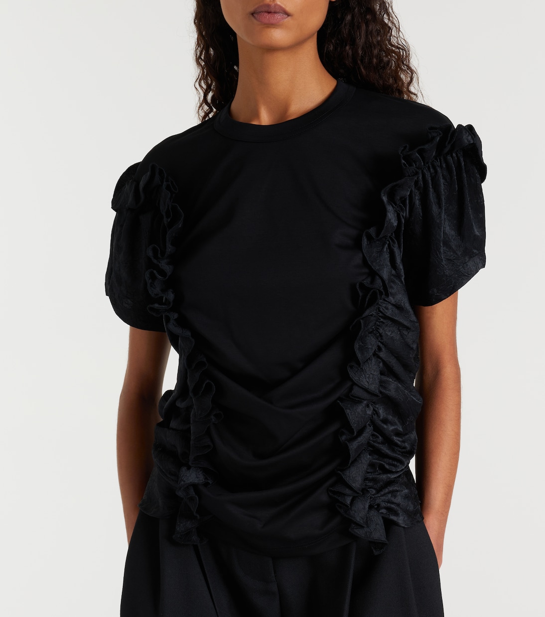 Ruffled cotton top | Noir Kei Ninomiya