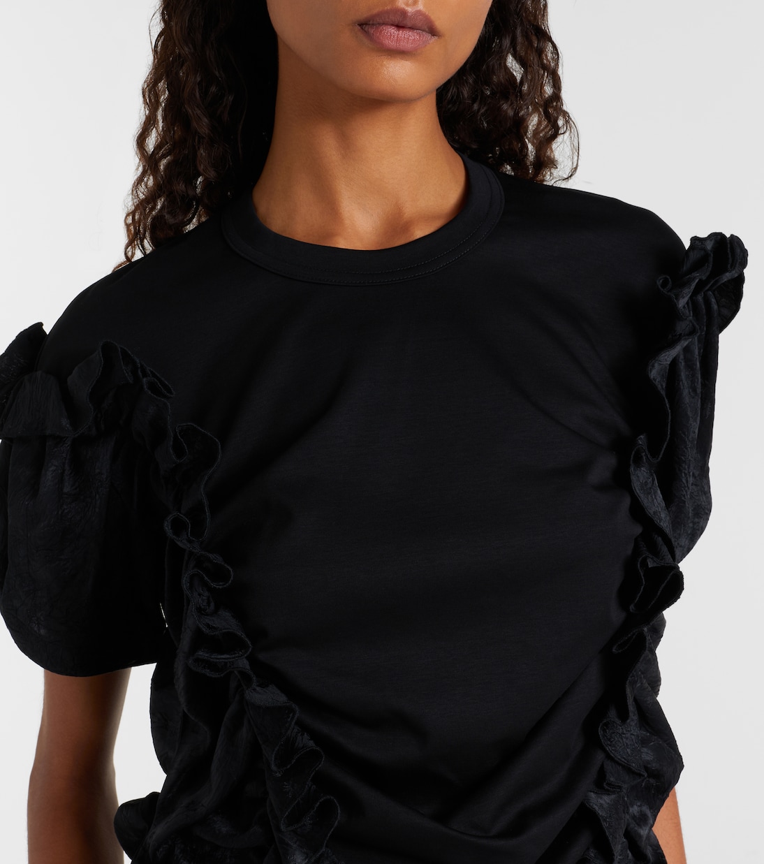 Ruffled cotton top | Noir Kei Ninomiya