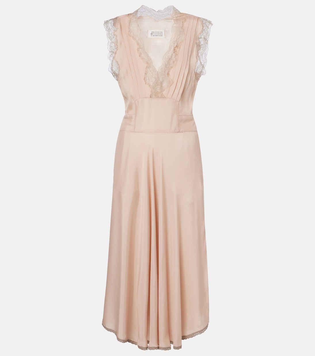 Belted lace-trimmed midi dress | Maison Margiela