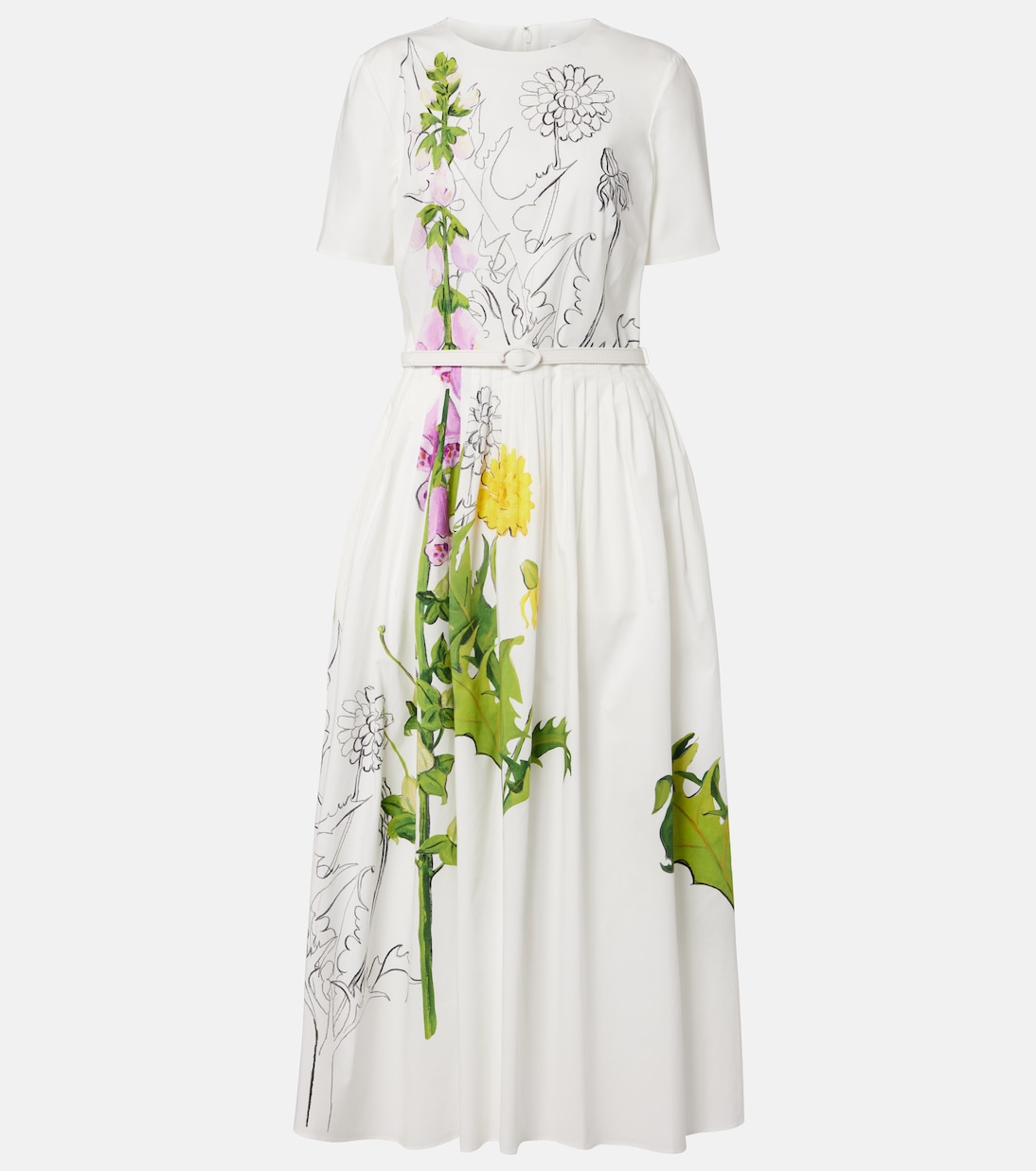 Midikleid Foxglove aus Popeline | Oscar de la Renta