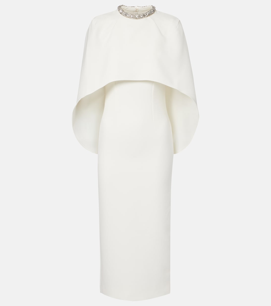 Caped crystal-embellished crêpe midi dress | Roland Mouret