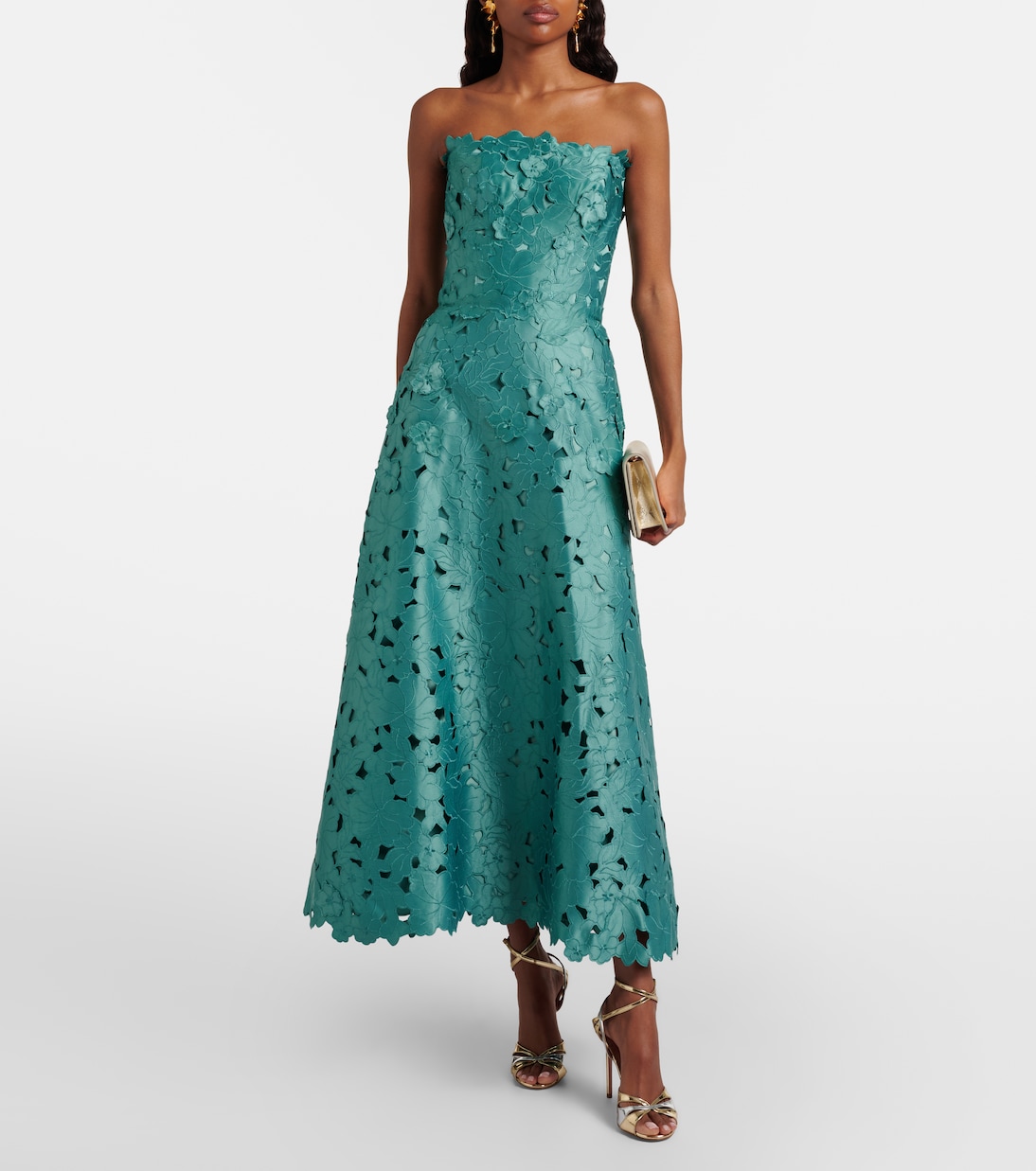 Vella guipure lace maxi dress | Costarellos