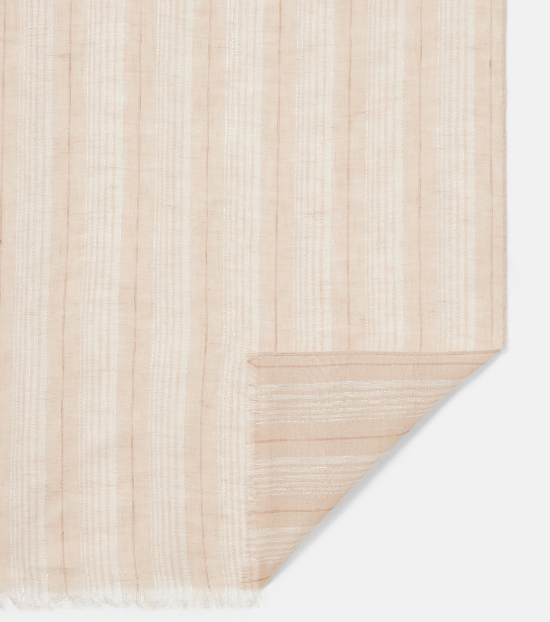 Striped linen-blend scarf | Brunello Cucinelli