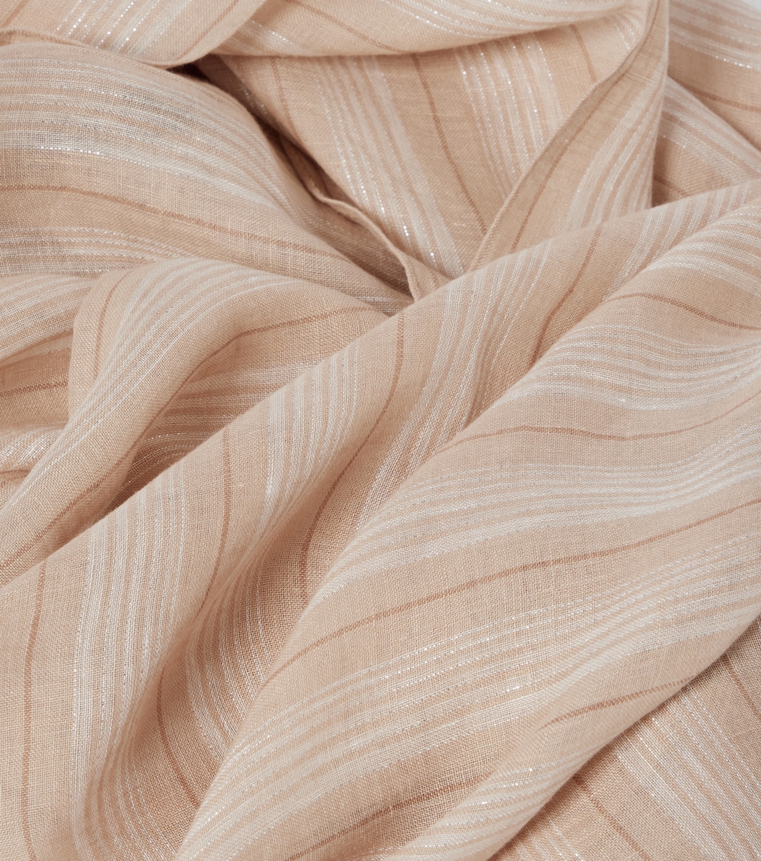 Striped linen-blend scarf | Brunello Cucinelli