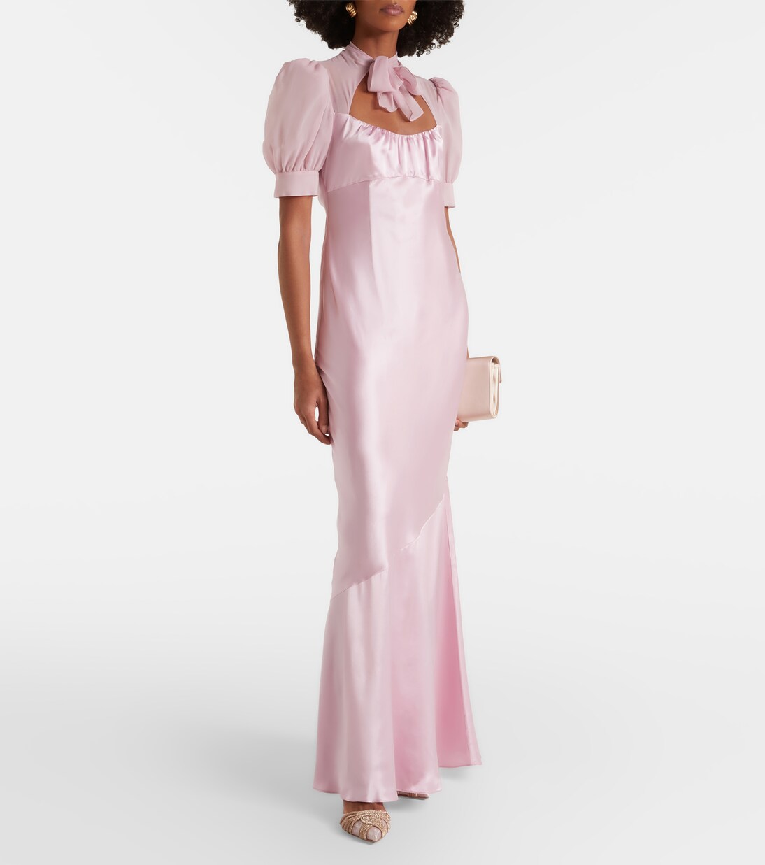 Tie-neck silk satin gown | Alessandra Rich