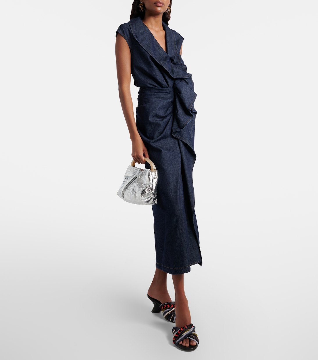 Henkeltasche Crisp Mini aus Metallic-Leder | Dries Van Noten