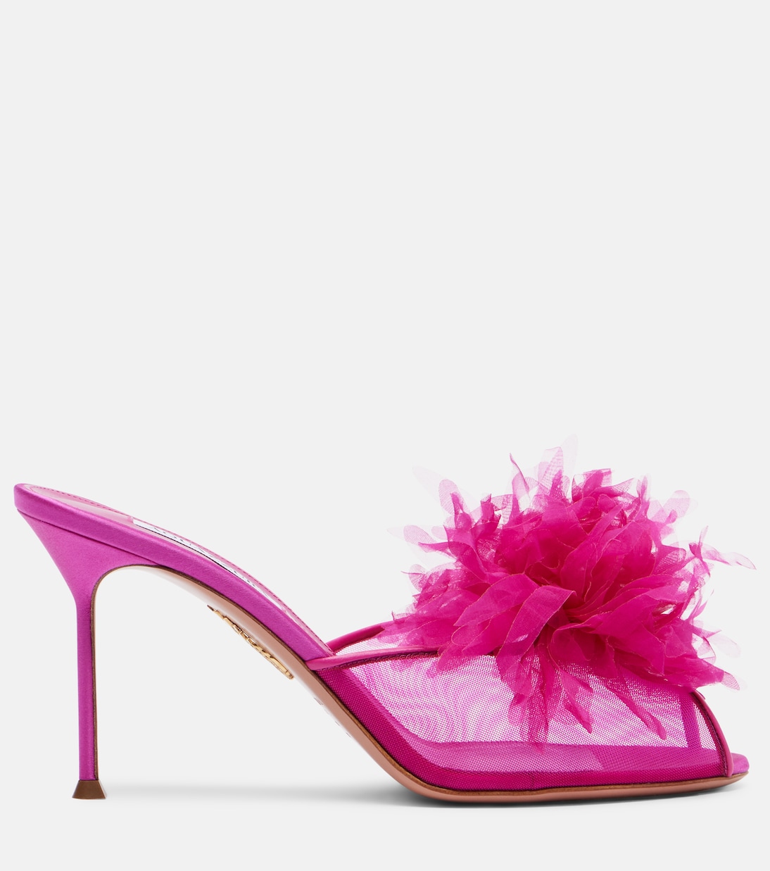 Poème floral-appliqué mesh mules | Aquazzura