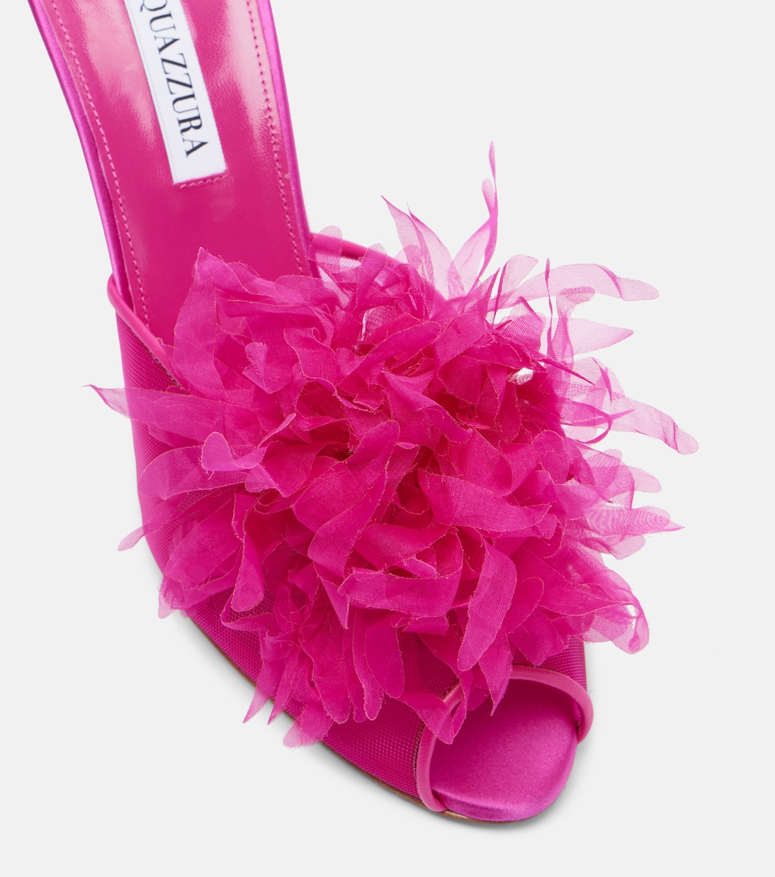 Poème floral-appliqué mesh mules | Aquazzura