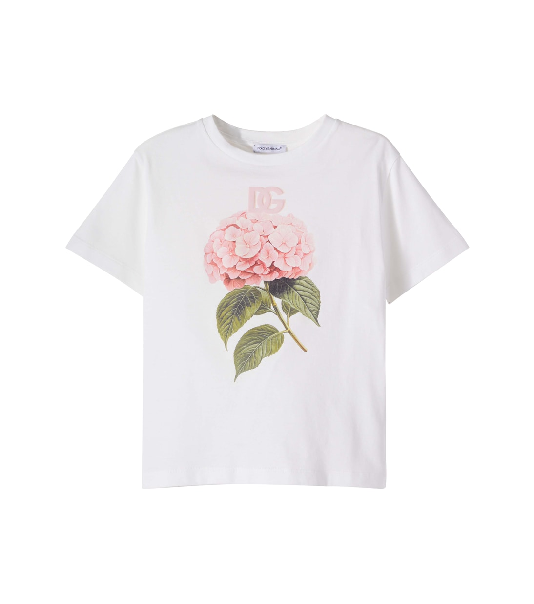 T-shirt DG en jersey de coton à fleurs | Dolce&Gabbana Kids