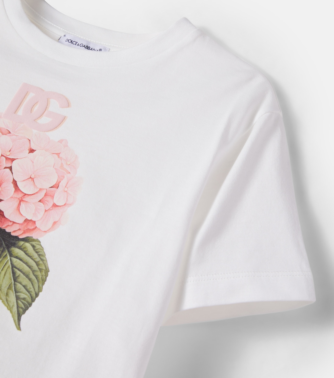 T-shirt DG en jersey de coton à fleurs | Dolce&Gabbana Kids