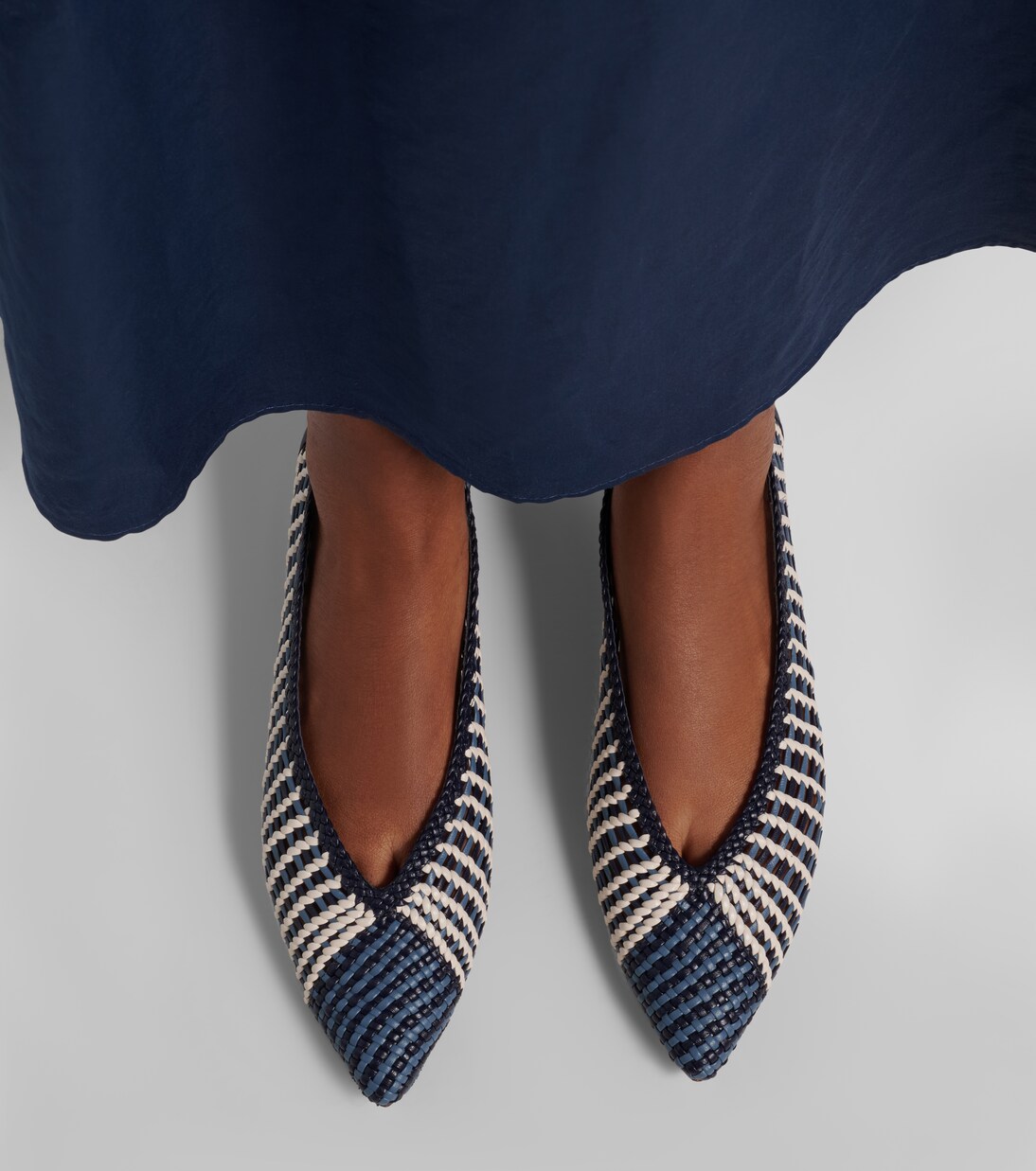 Bancroft woven leather ballet flats | Veronica Beard