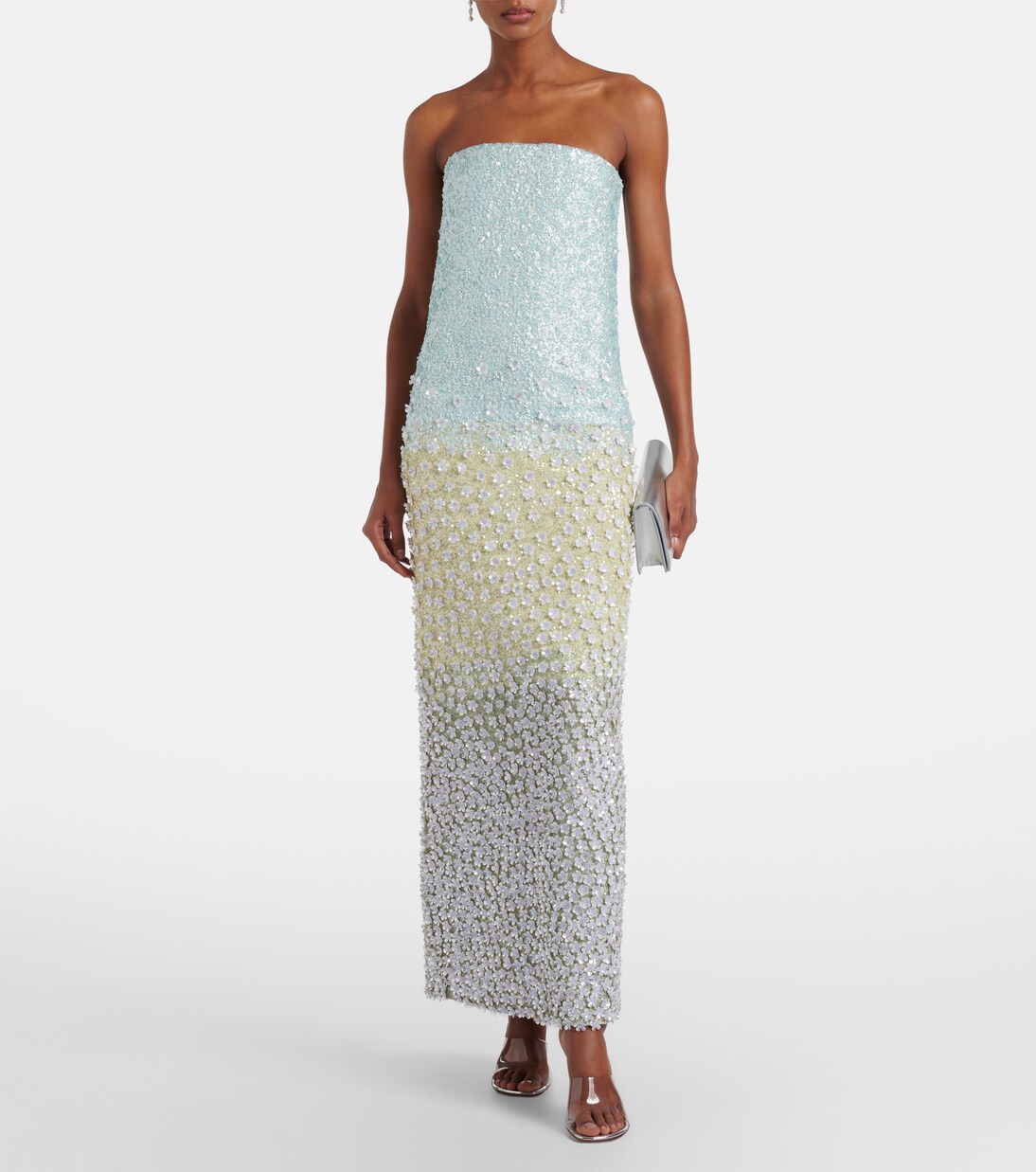 Embellished silk bustier dress | Là Fuori