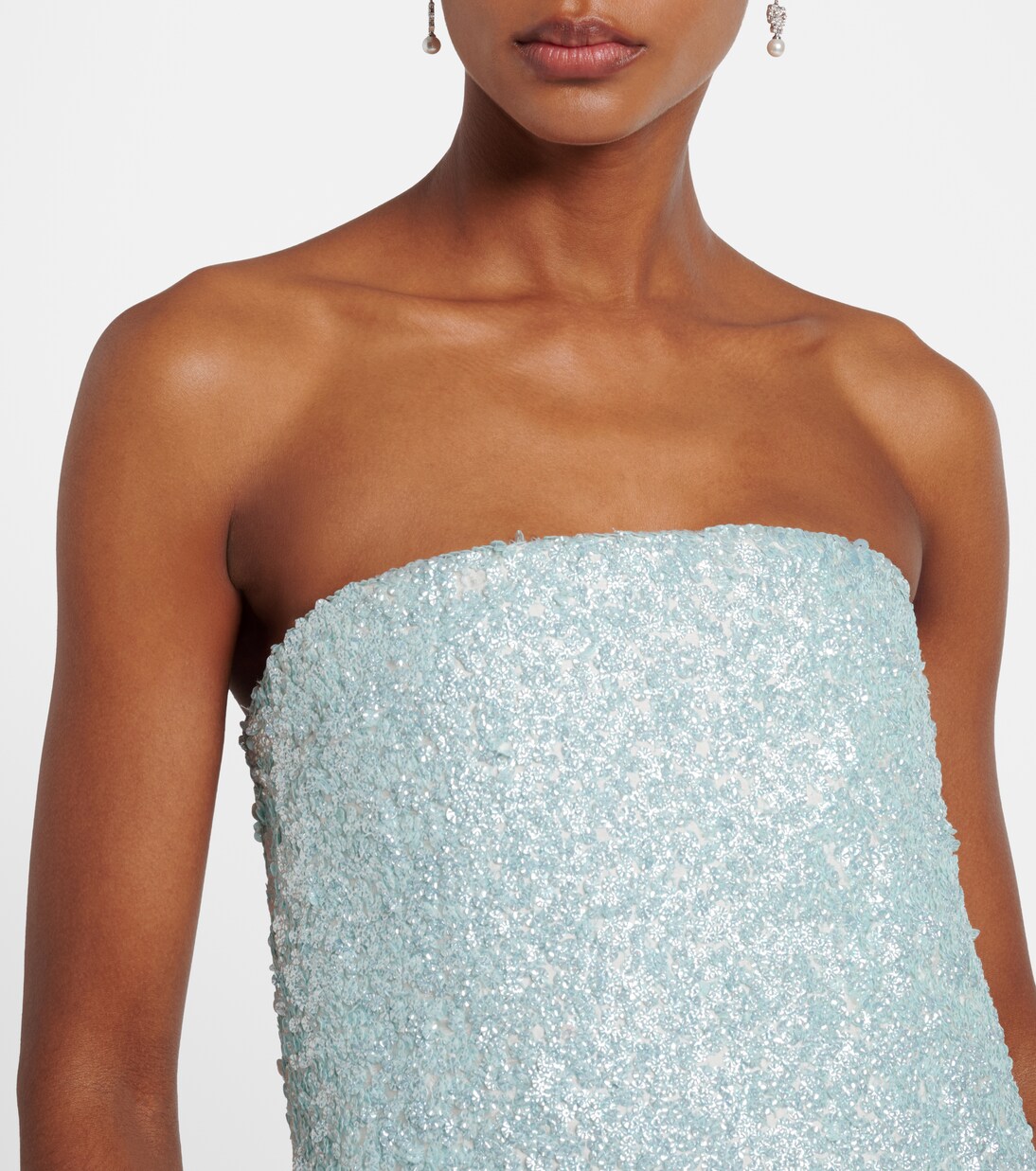 Embellished silk bustier dress | Là Fuori
