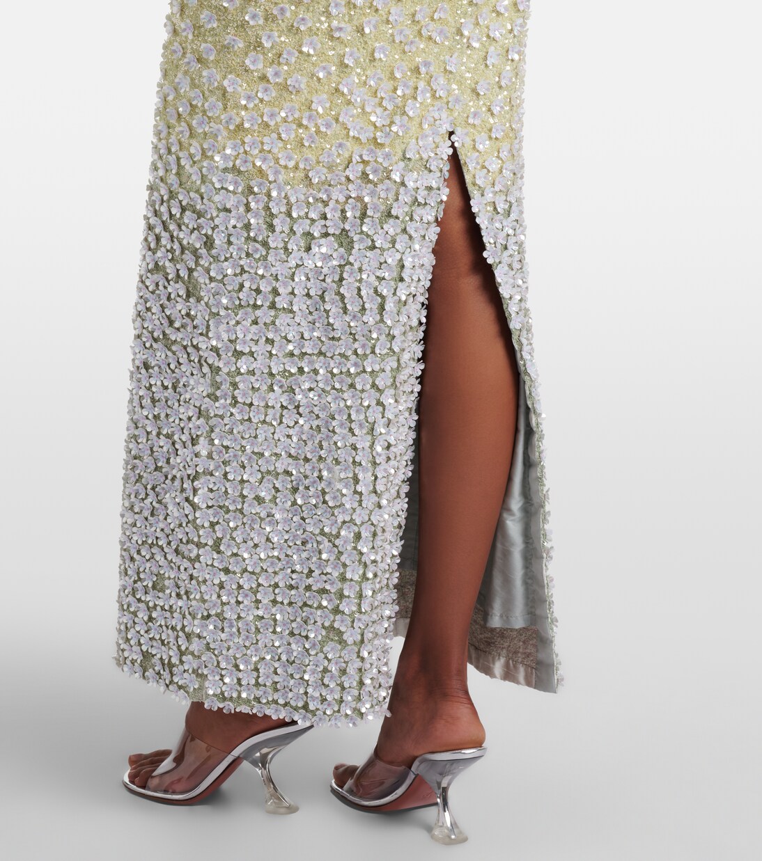 Embellished silk bustier dress | Là Fuori