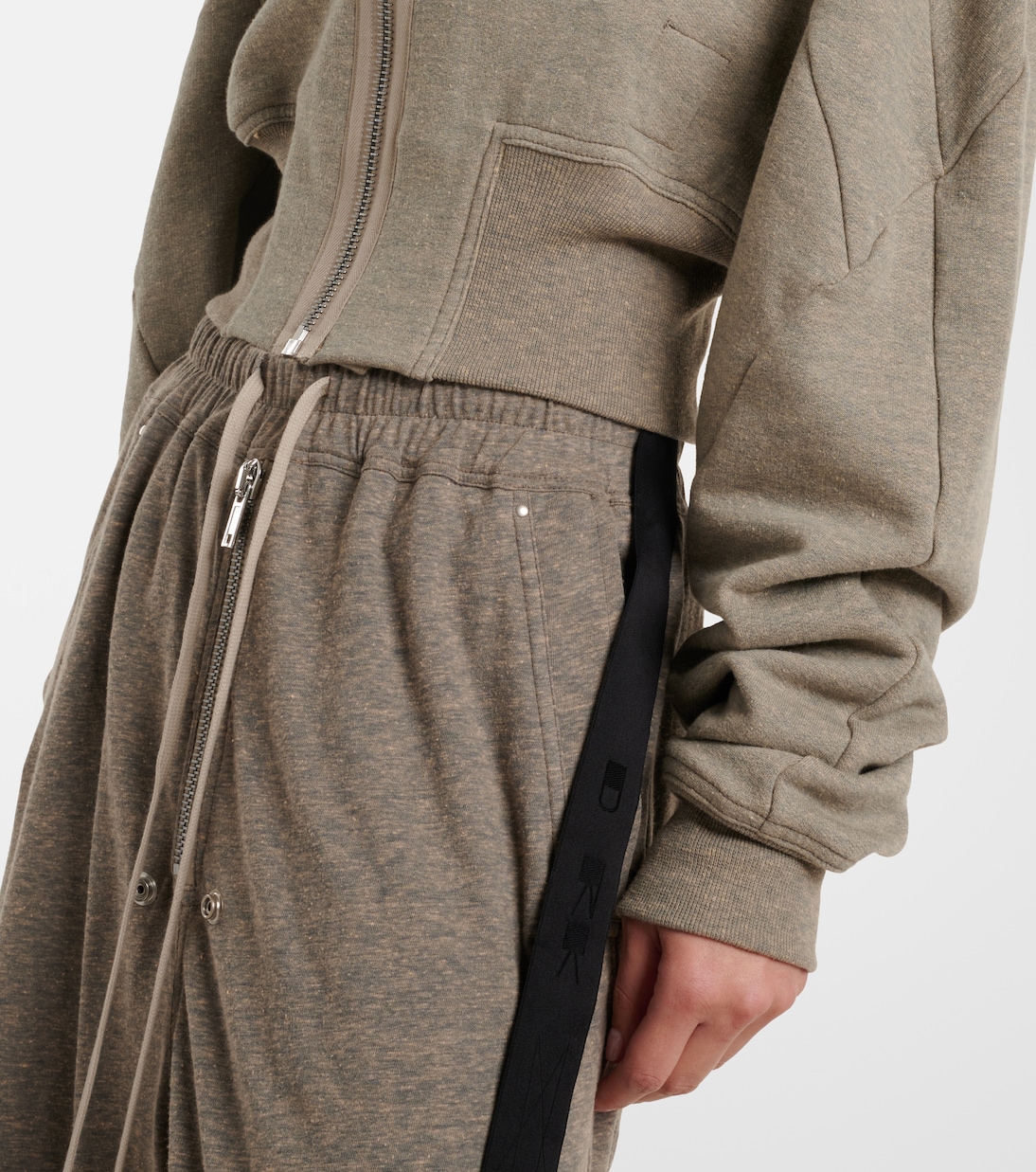 Cropped cotton-blend jersey hoodie | Rick Owens
