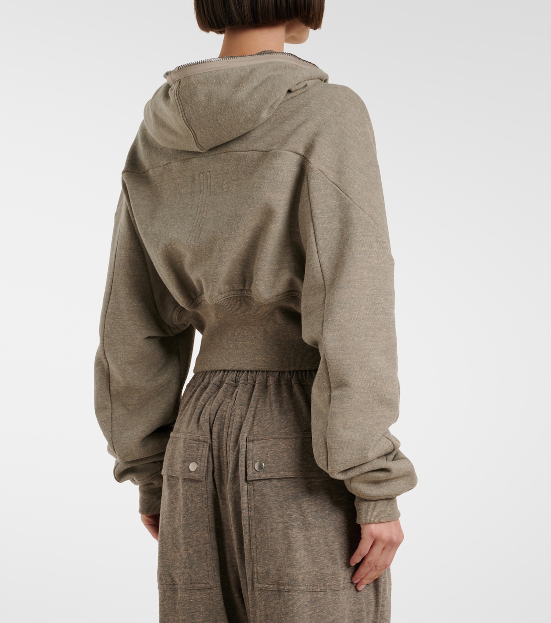 Cropped cotton-blend jersey hoodie | Rick Owens