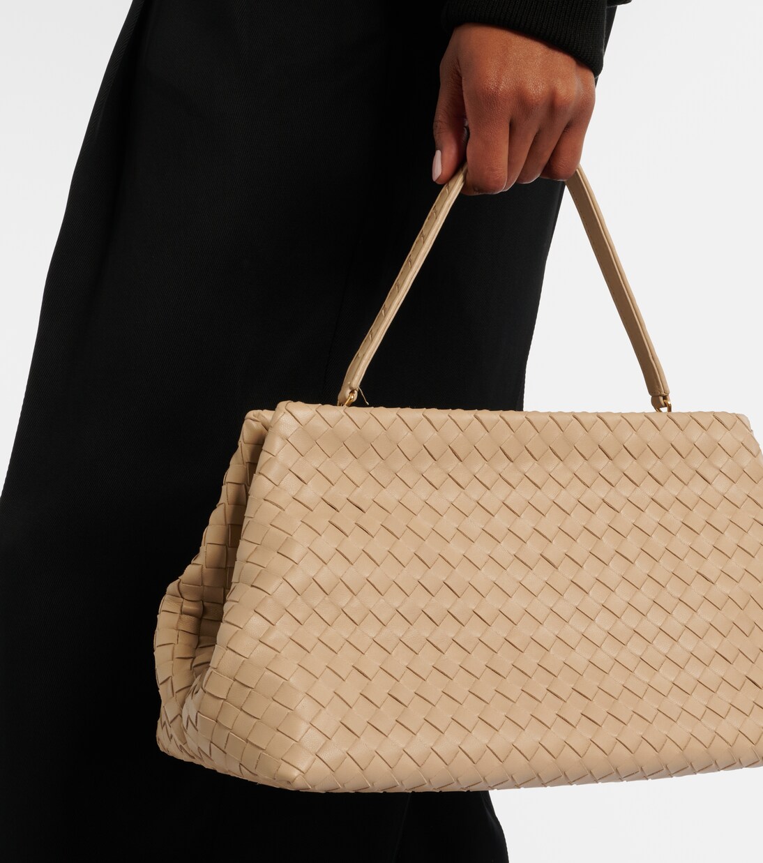 1998 인트레치아토 레더 숄더 백 | Bottega Veneta