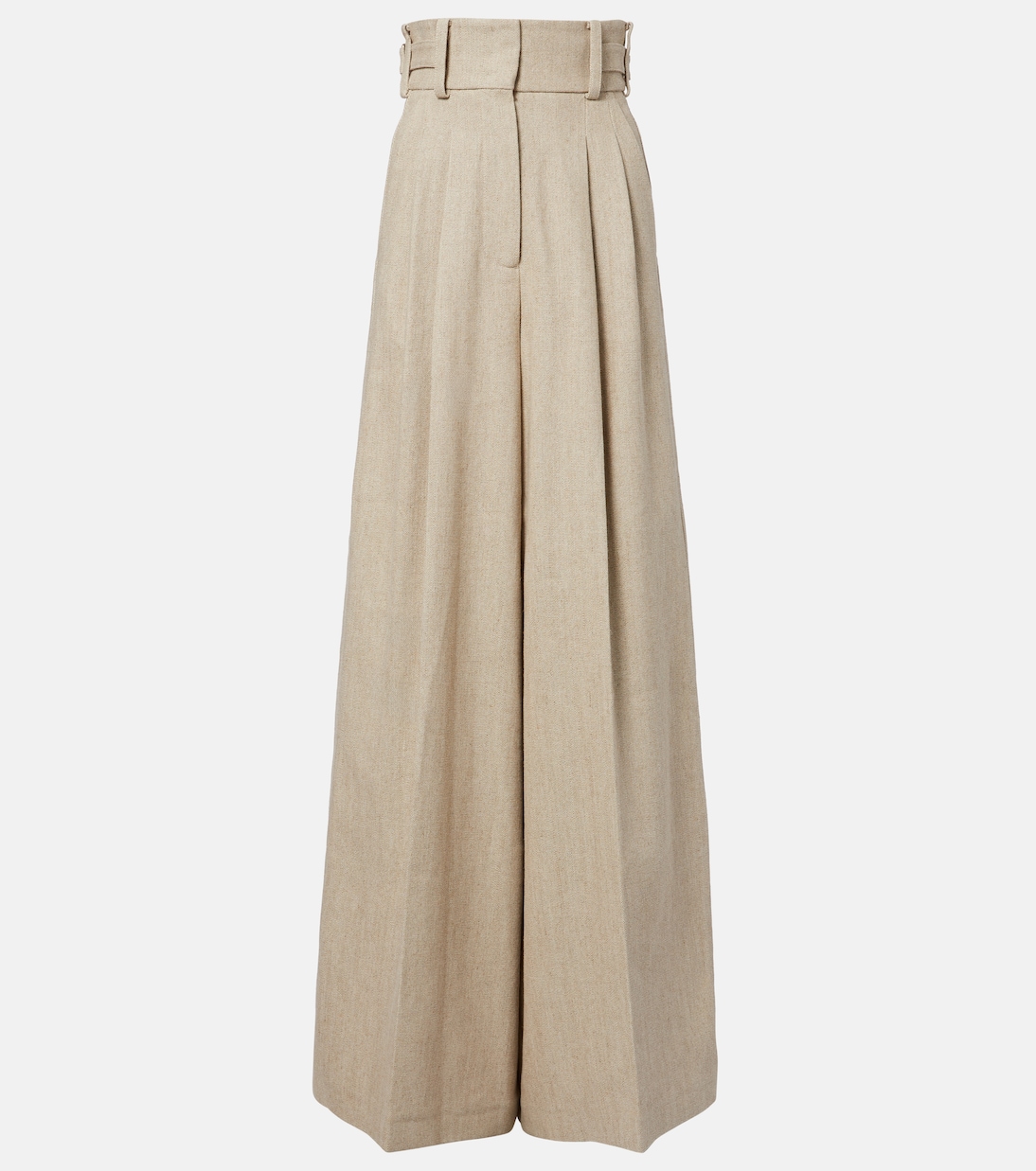 Linen and cotton canvas wide-leg pants | Elie Saab