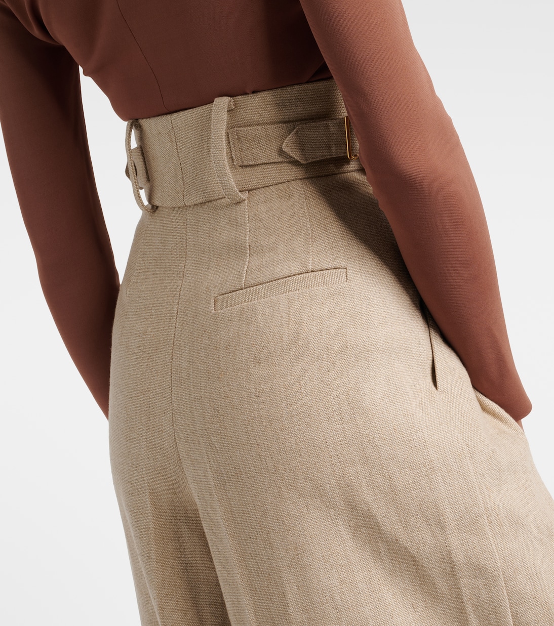 Linen and cotton canvas wide-leg pants | Elie Saab