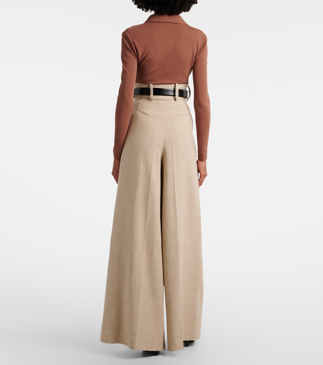 Linen and cotton canvas wide-leg pants | Elie Saab