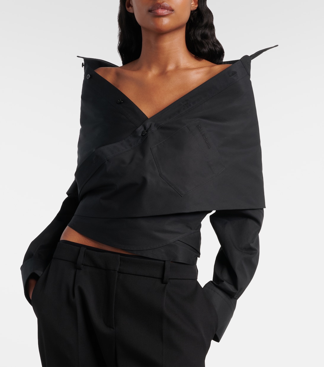 Asymmetric cotton top | Balenciaga