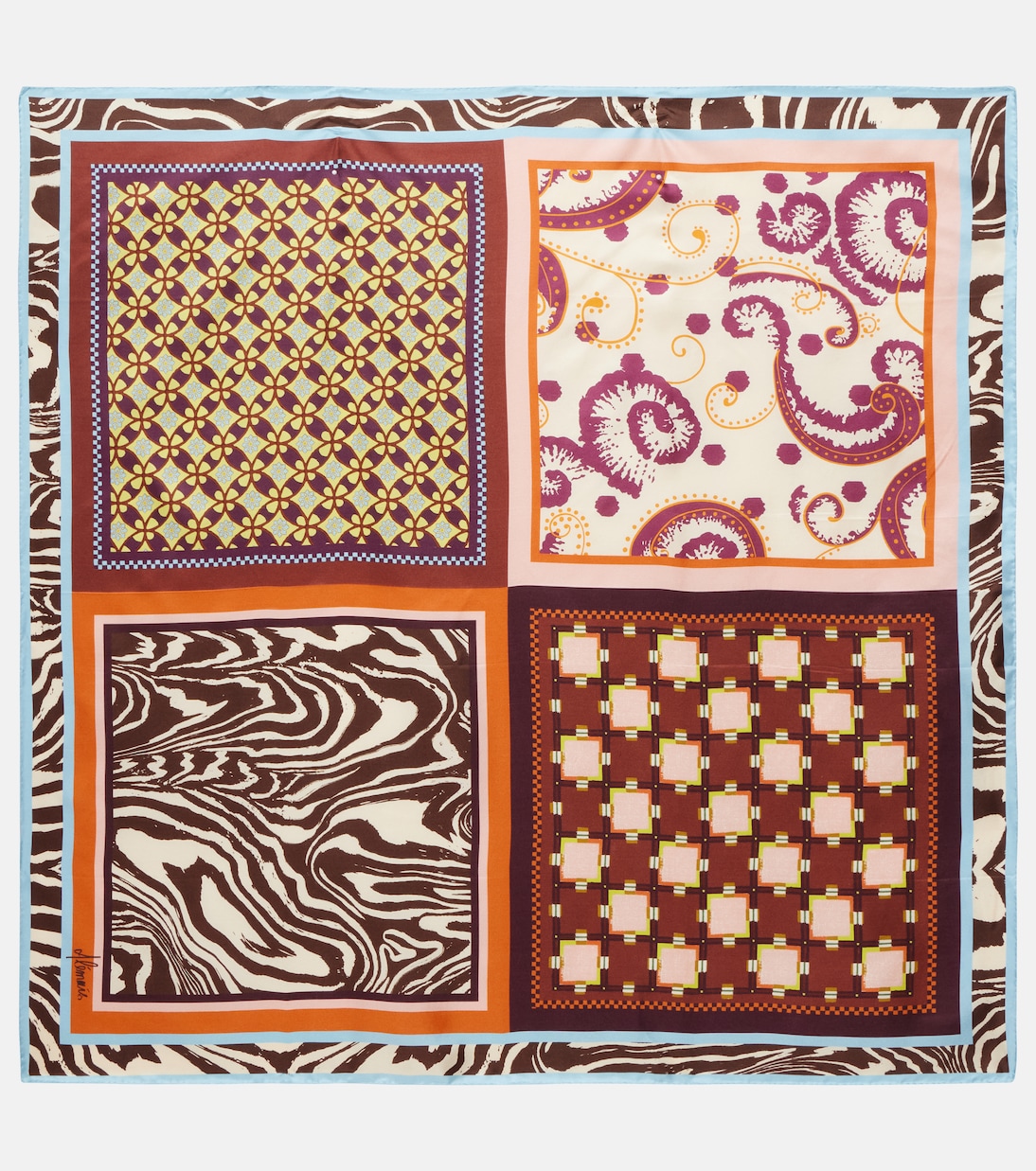 Wilson printed silk twill scarf | Alémais