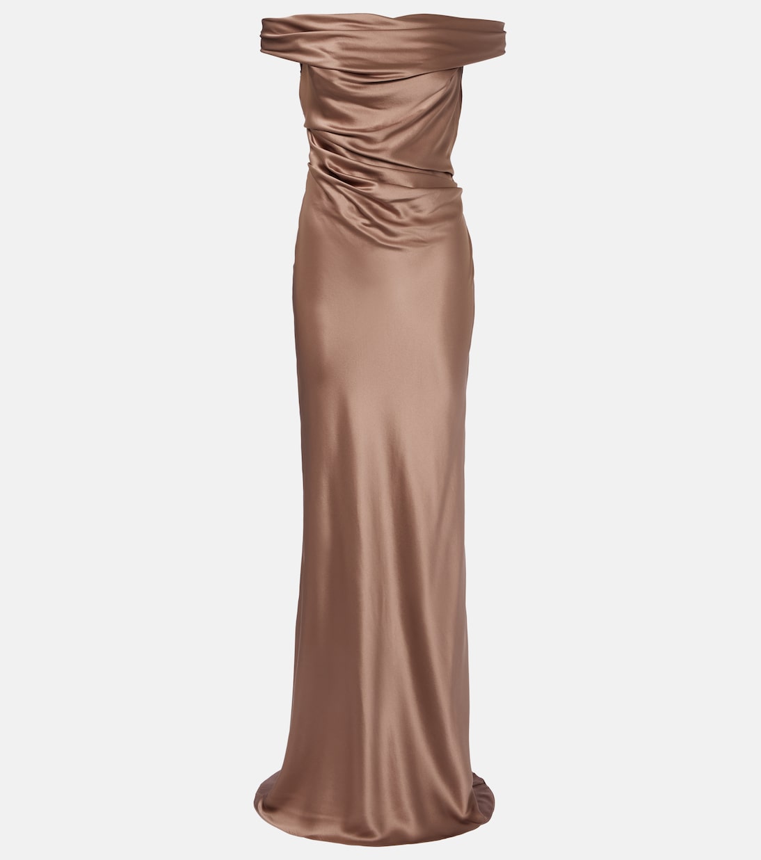 Bardot off-shoulder silk charmeuse gown | The Sei