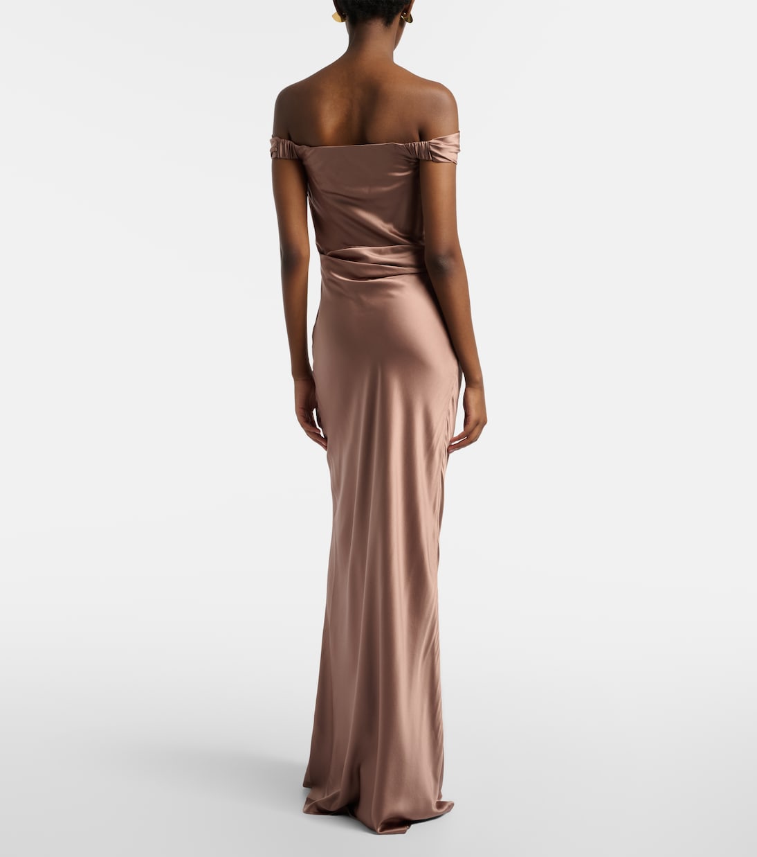 Bardot off-shoulder silk charmeuse gown | The Sei