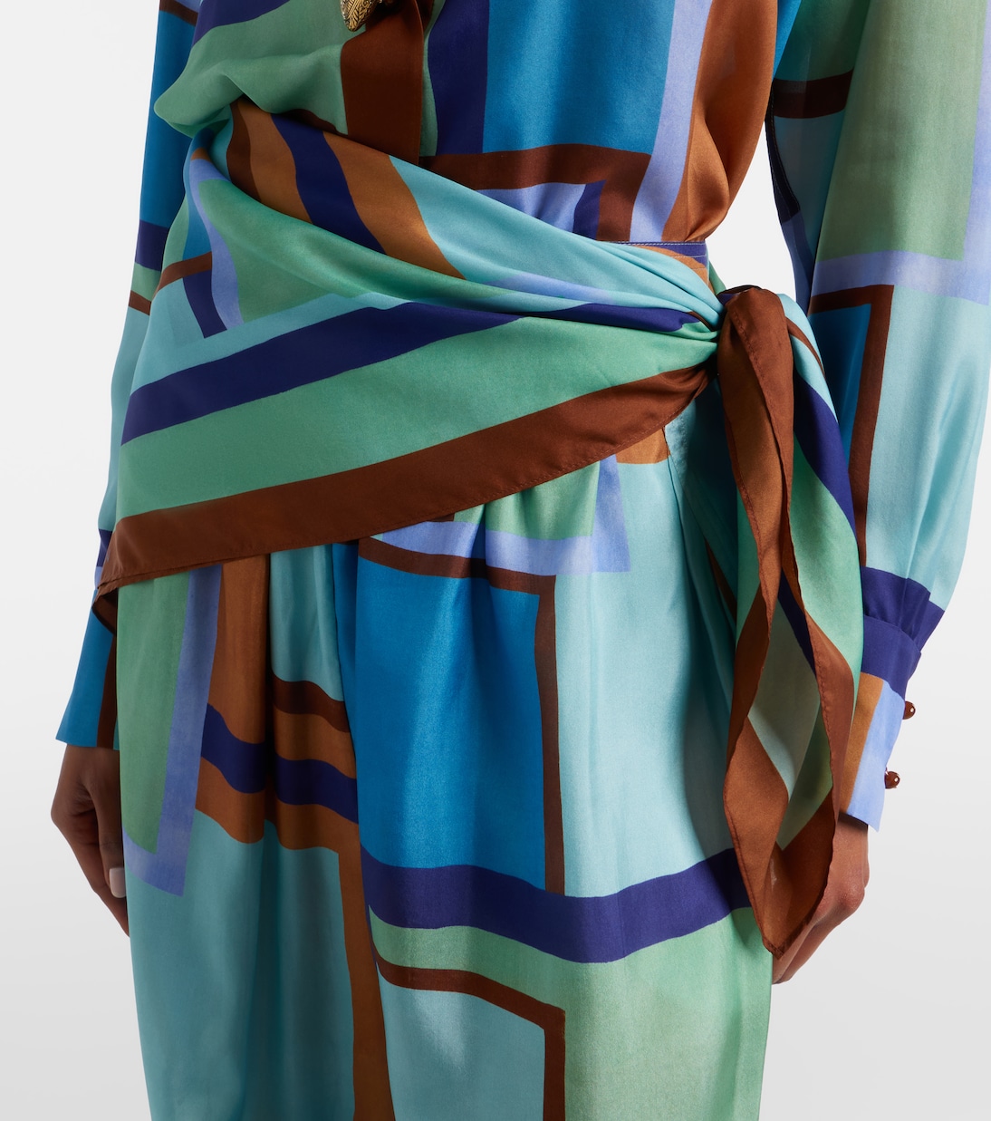 Como printed silk satin tapered pants | Zimmermann