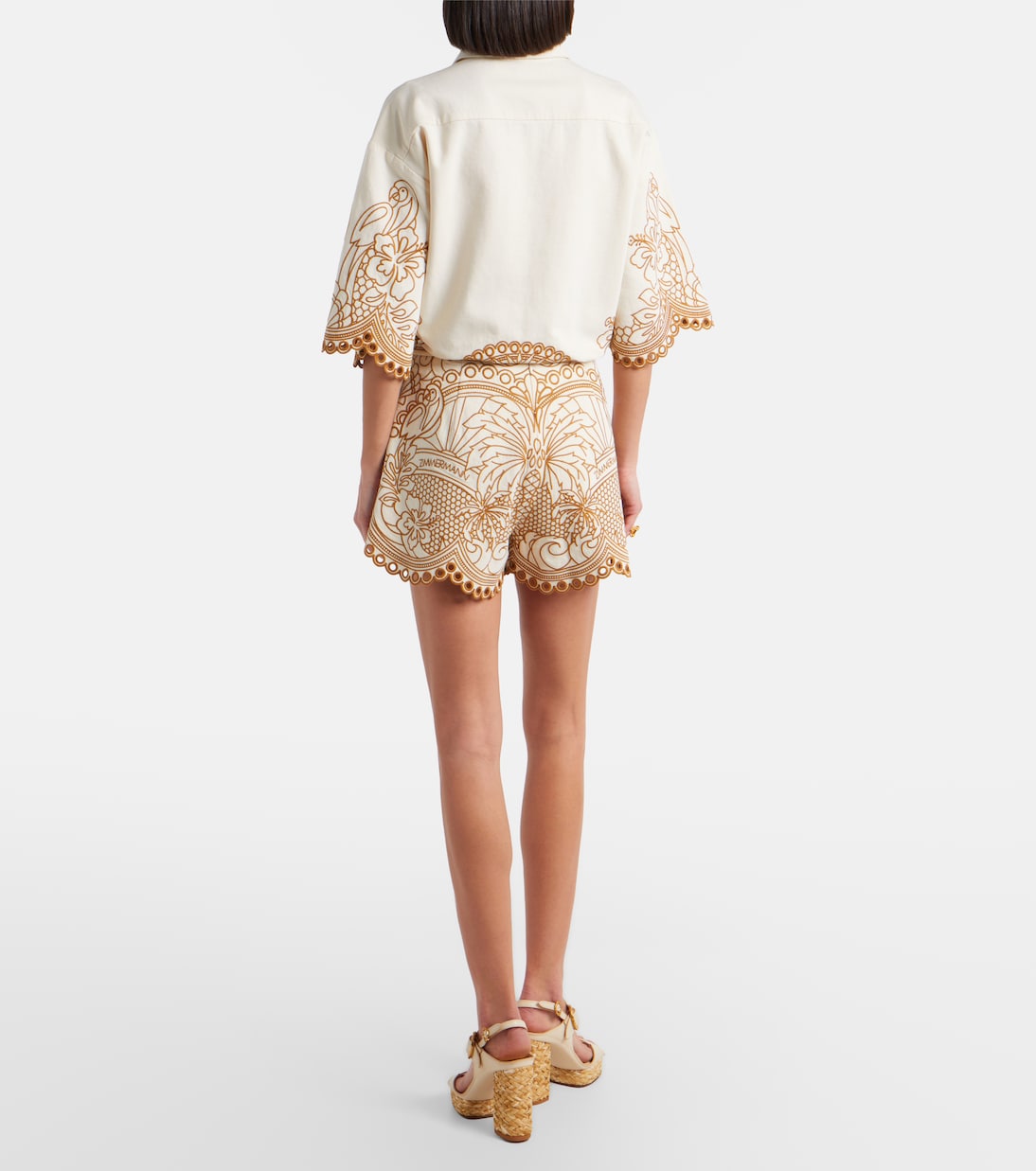 Como 엠브로이더리 코튼 쇼츠 | Zimmermann