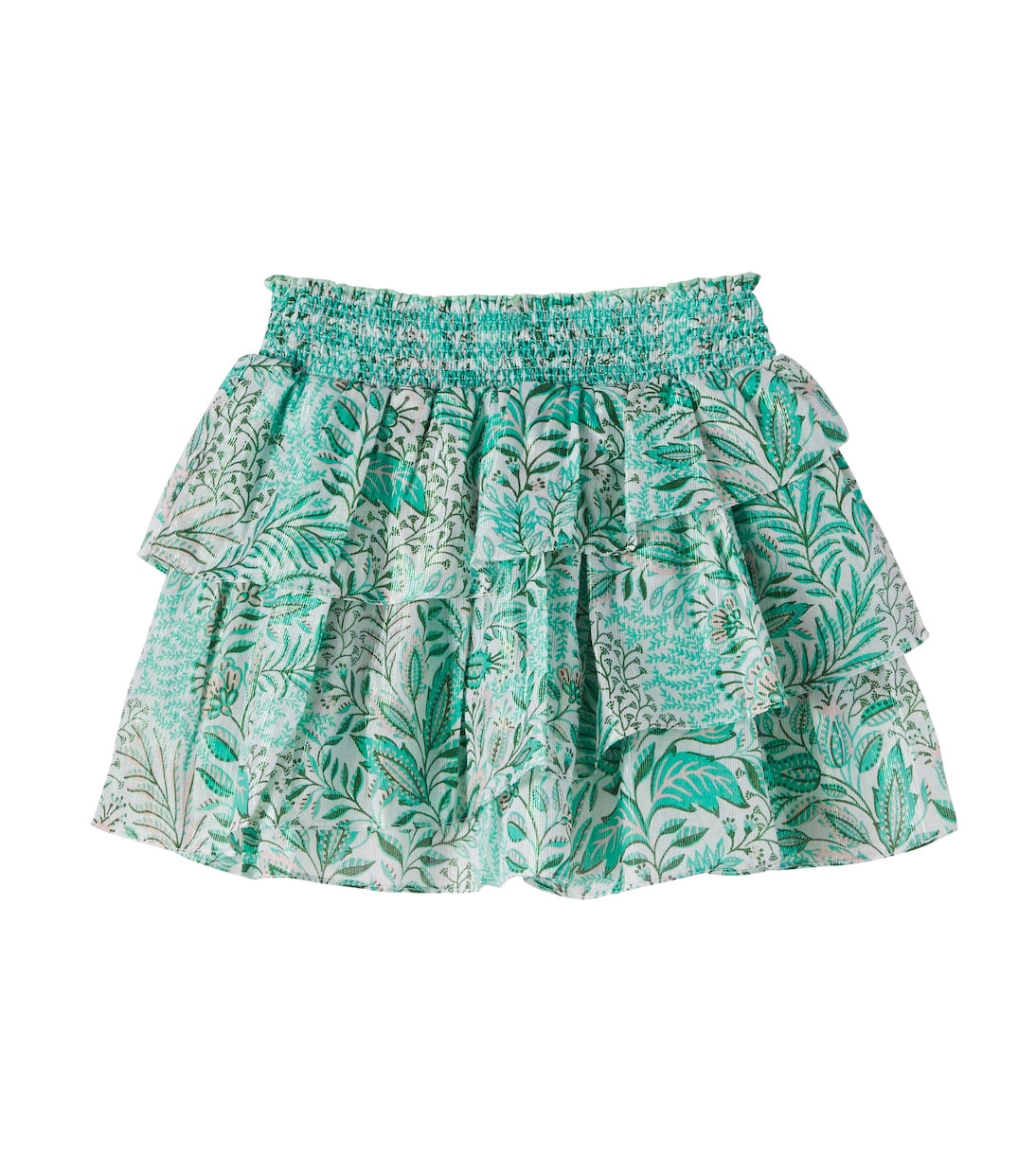 Lilas printed ruffled cotton-blend skirt | Poupette St Barth Kids