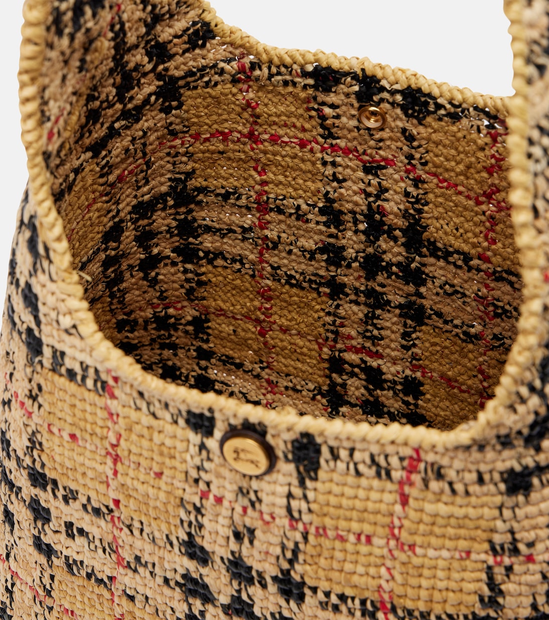 Burberry Check Medium raffia tote bag | Burberry