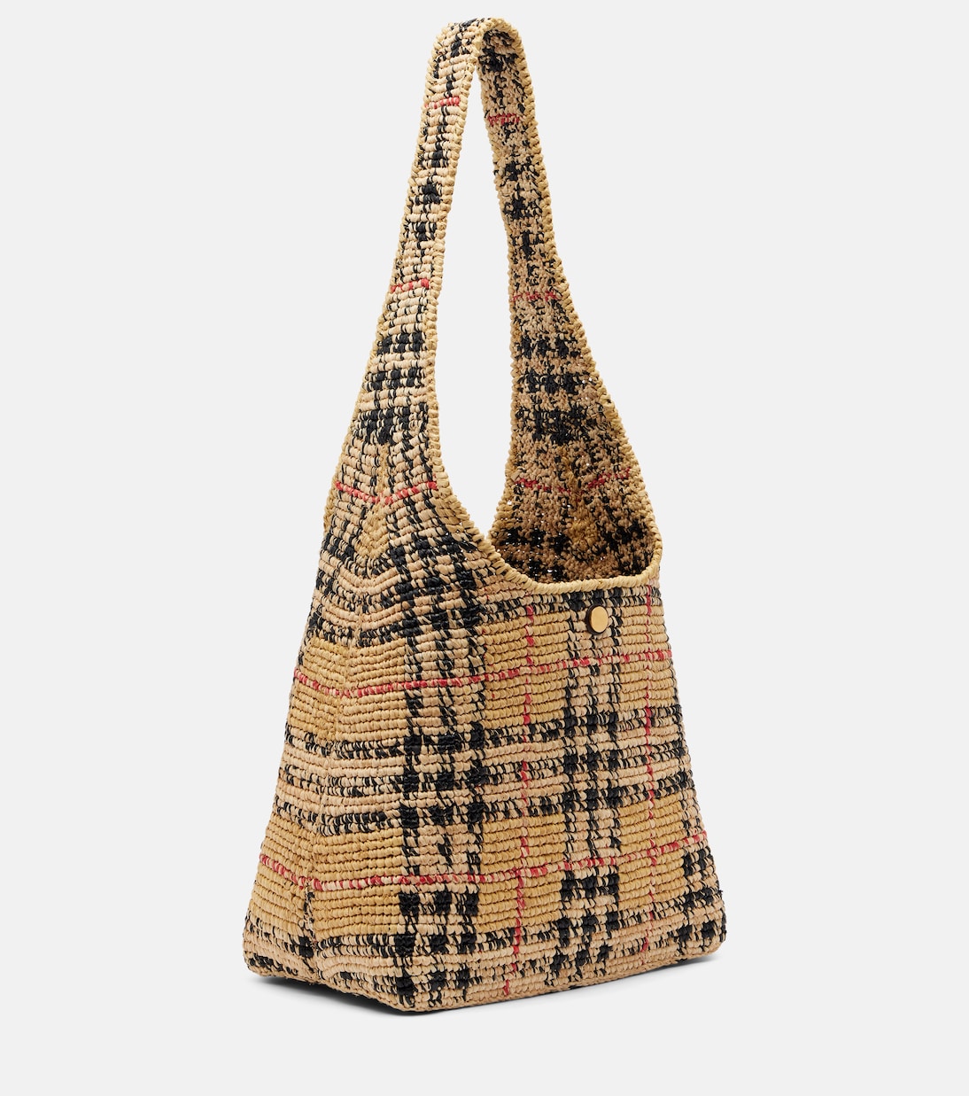 Burberry Check Medium raffia tote bag | Burberry